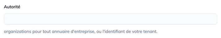 Le champ Autorité