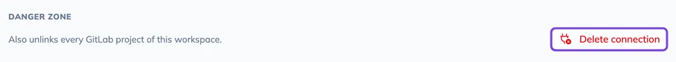 The Delete connection button