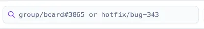 The field with a branch name typed in