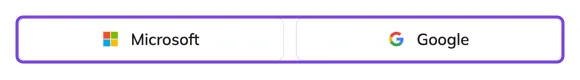 The Continue with Microsoft and Continue with Google buttons