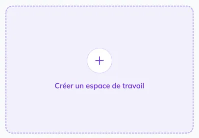La carte en pointillés Créer un espace de travail